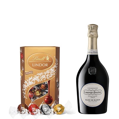 Laurent Perrier Blanc de Blancs Champagne 75cl With Lindt Lindor Assorted Truffles 200g